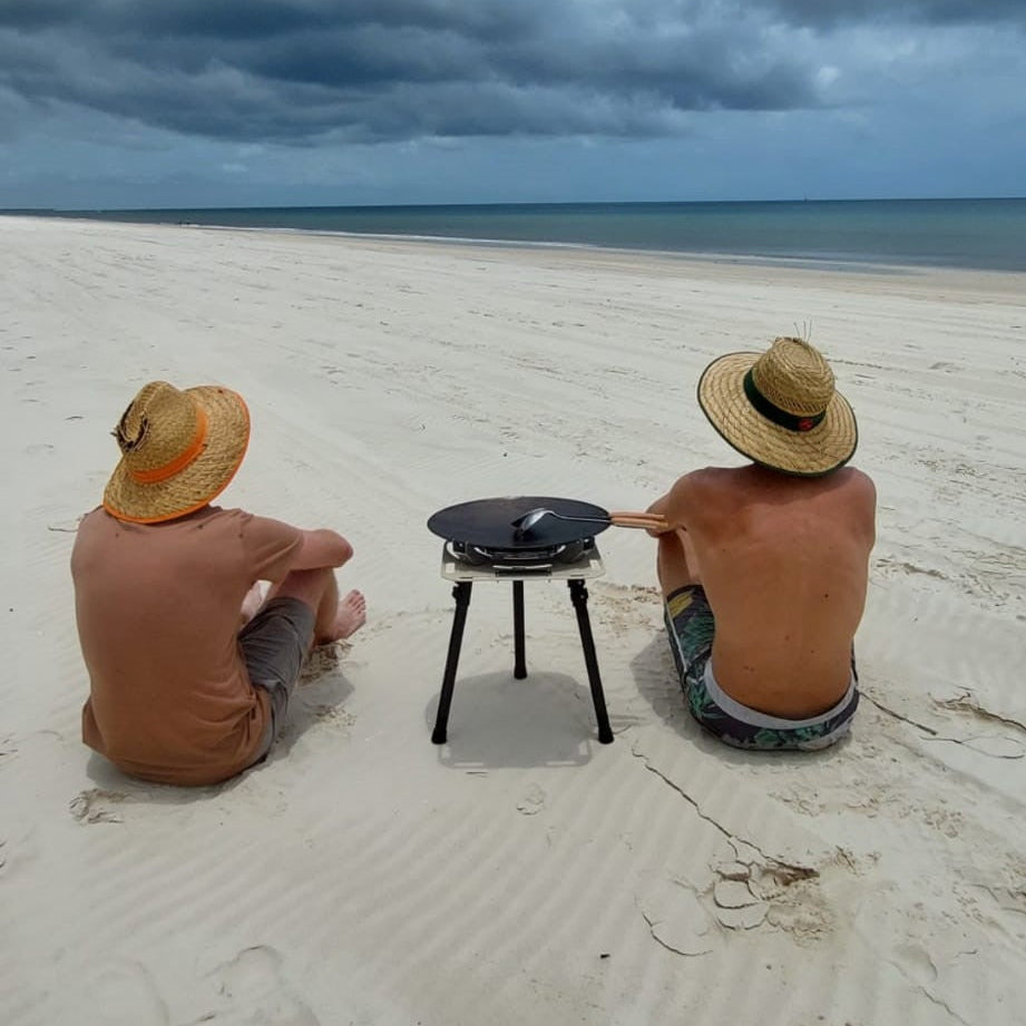 Portable Adventure BBQ set up on the beach