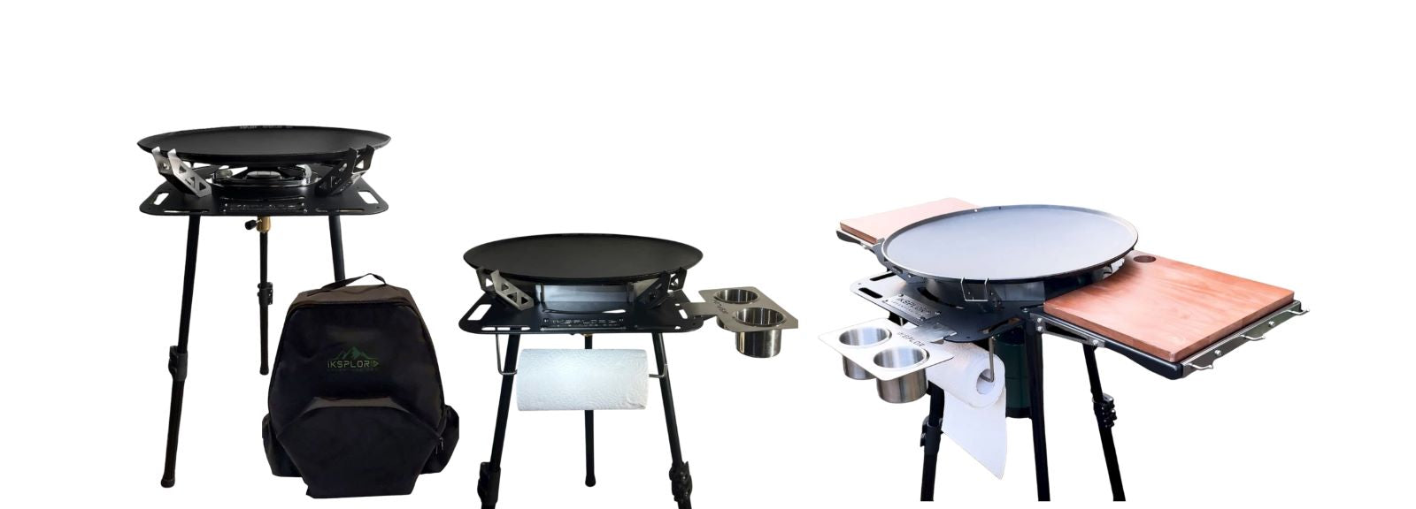 Set of Adventure BBQs modeled with accessories